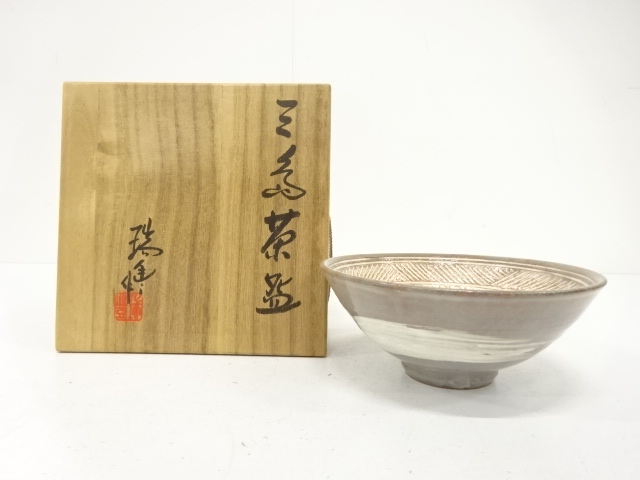 JAPANESE TEA CEREMONY / MISHIMA TEA BOWL CHAWAN / ARTISAN WORK